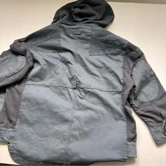 We The Free People Marlie Washed Pullover Jacket Coat Hoodie OVERSIZED Utility - Picture 3 of 7